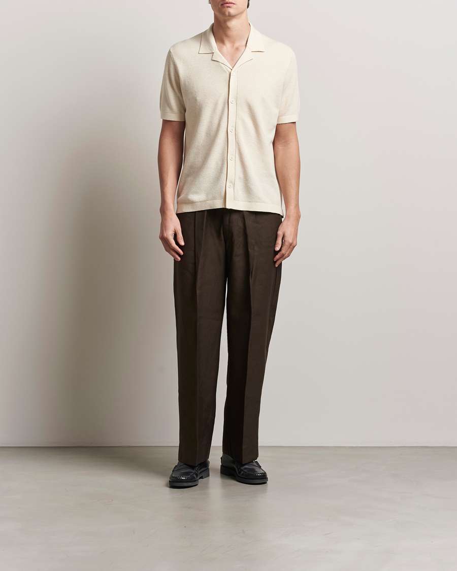 NN07 Kay Linen/Viscose Drawstring Trousers Demitasse Brown