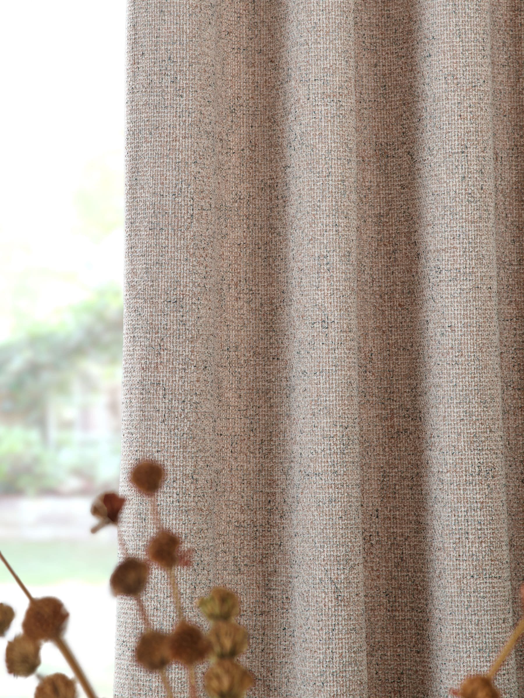 Chunky Marl Textured Eyelet Lined Curtains