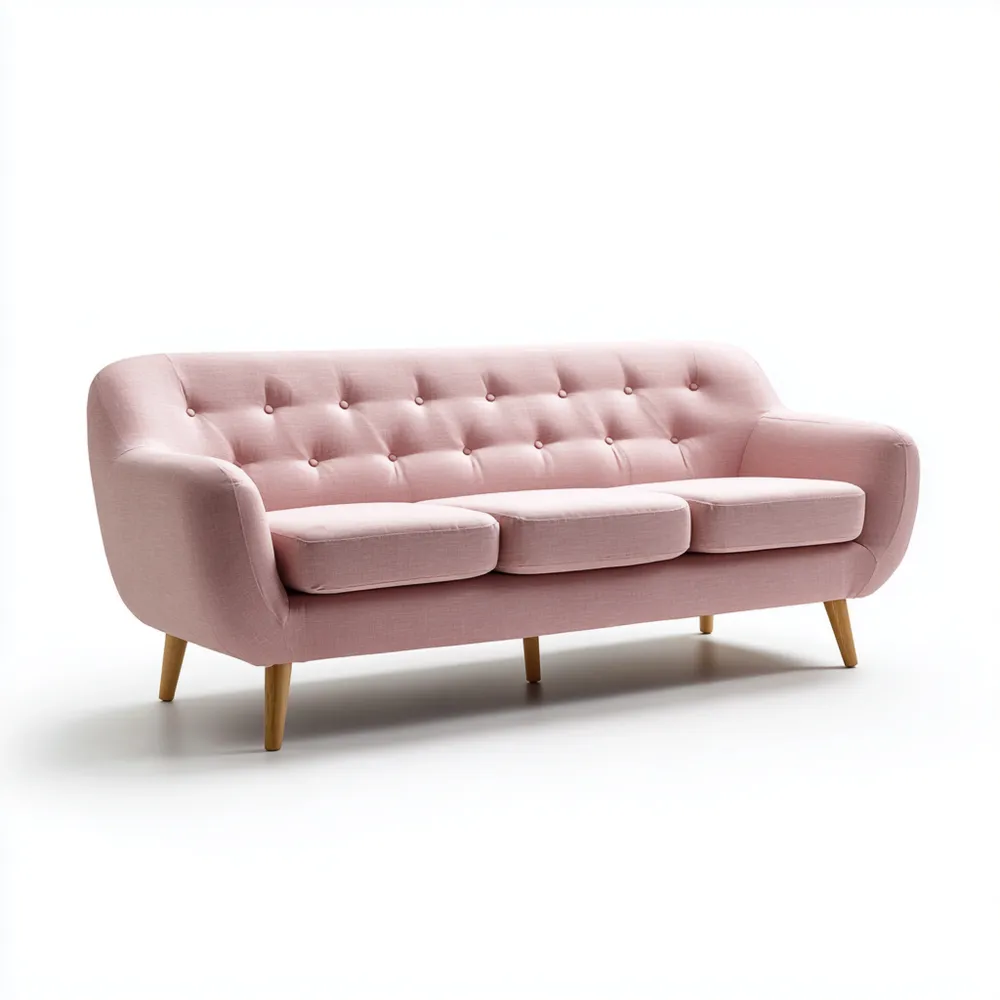 3-Sitzer-Sofa Stoff 200x85x90 cm – Rosa – Skandinavisches Design