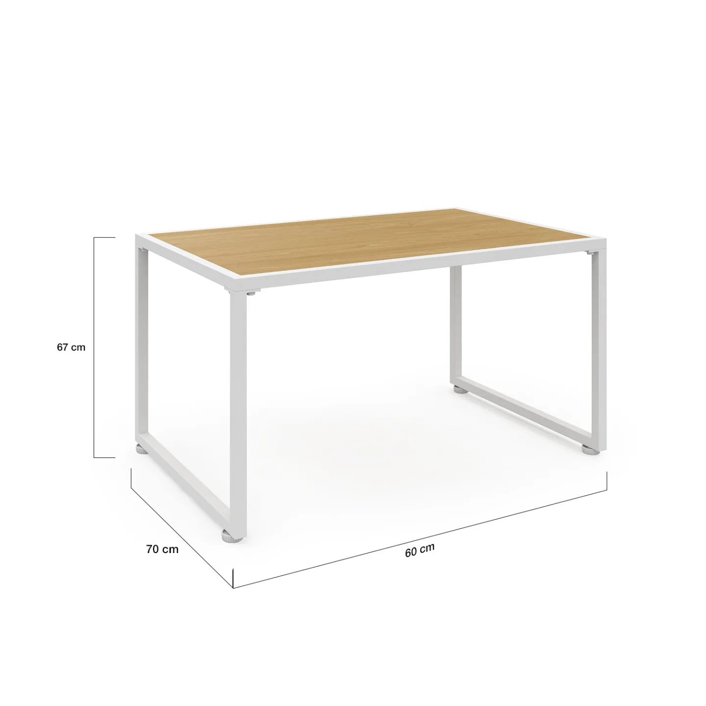 Salon de jardin bas RIO 4 places structure métal blanc, cordage effet rotin clair et coussins beige