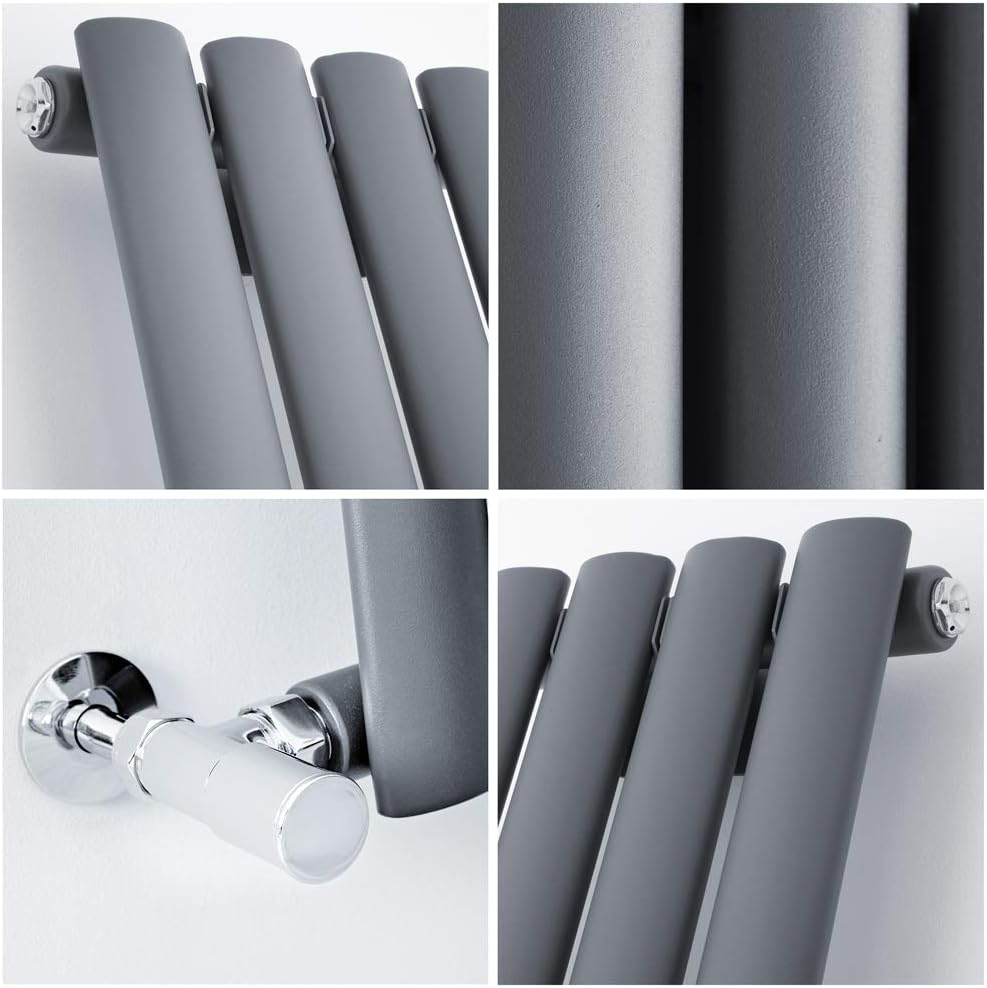 Hudson Reed Revive - Design Heizkörper 400mm x 826mm in Anthrazit