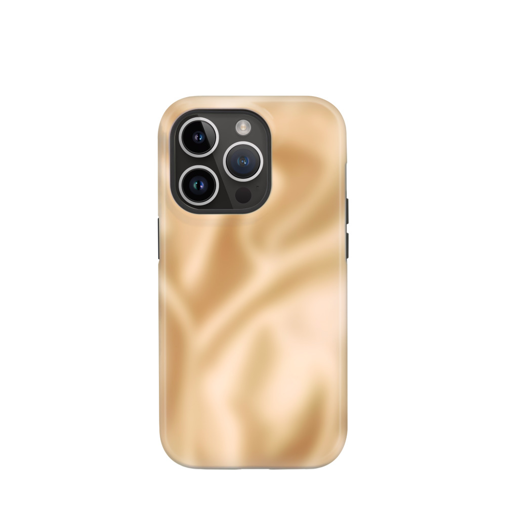 iPhone 14 Pro Hybrid (Kunststoff / Gummi) Hülle Seidenglanz 1 - Gold