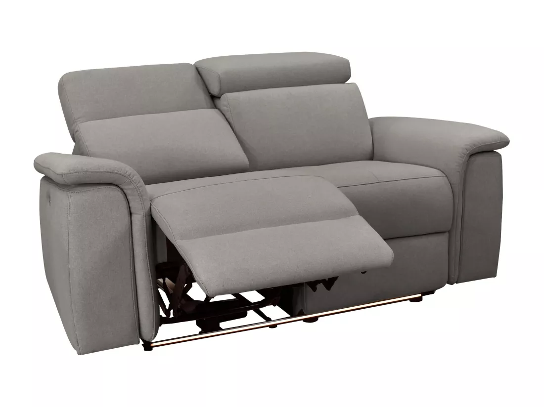 Pareli | Canapé 2 places avec fonction manuel en tissu gris