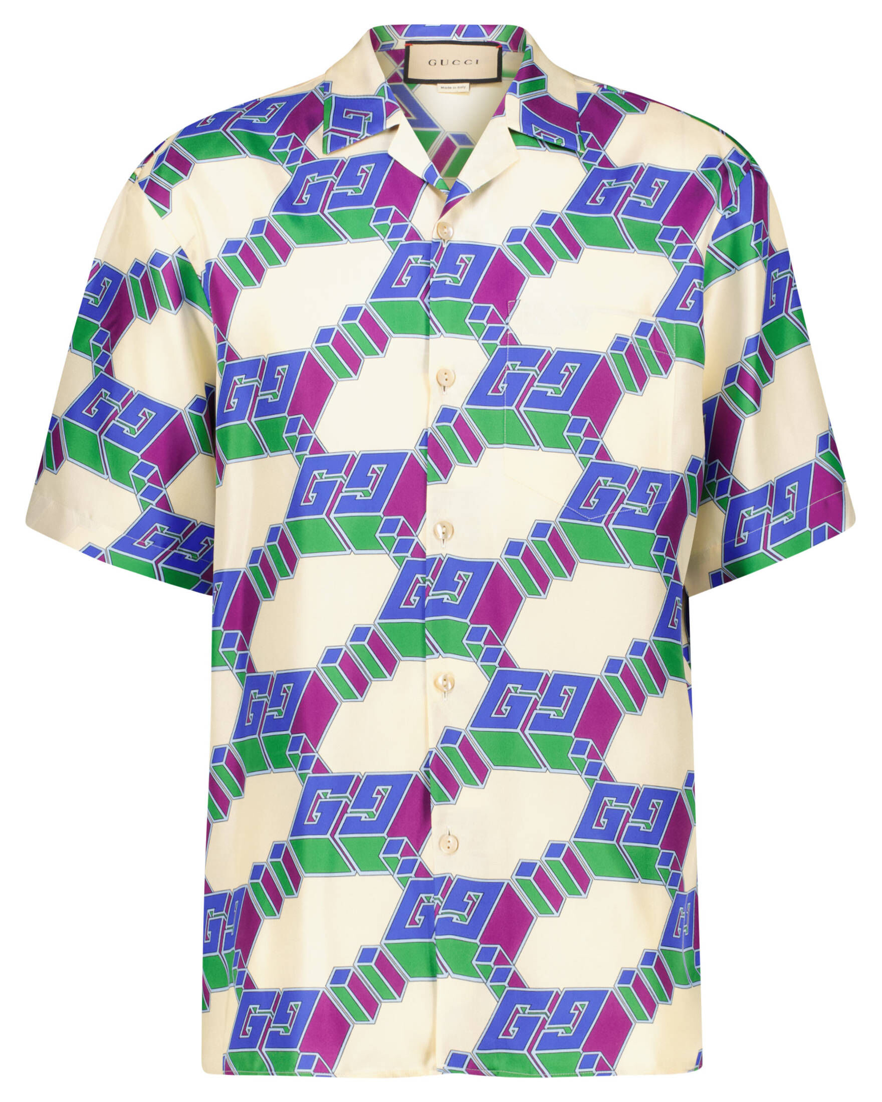 Gucci| Herren Seidenhemd BOWLING HAWAII SHIRT Kurzarm
