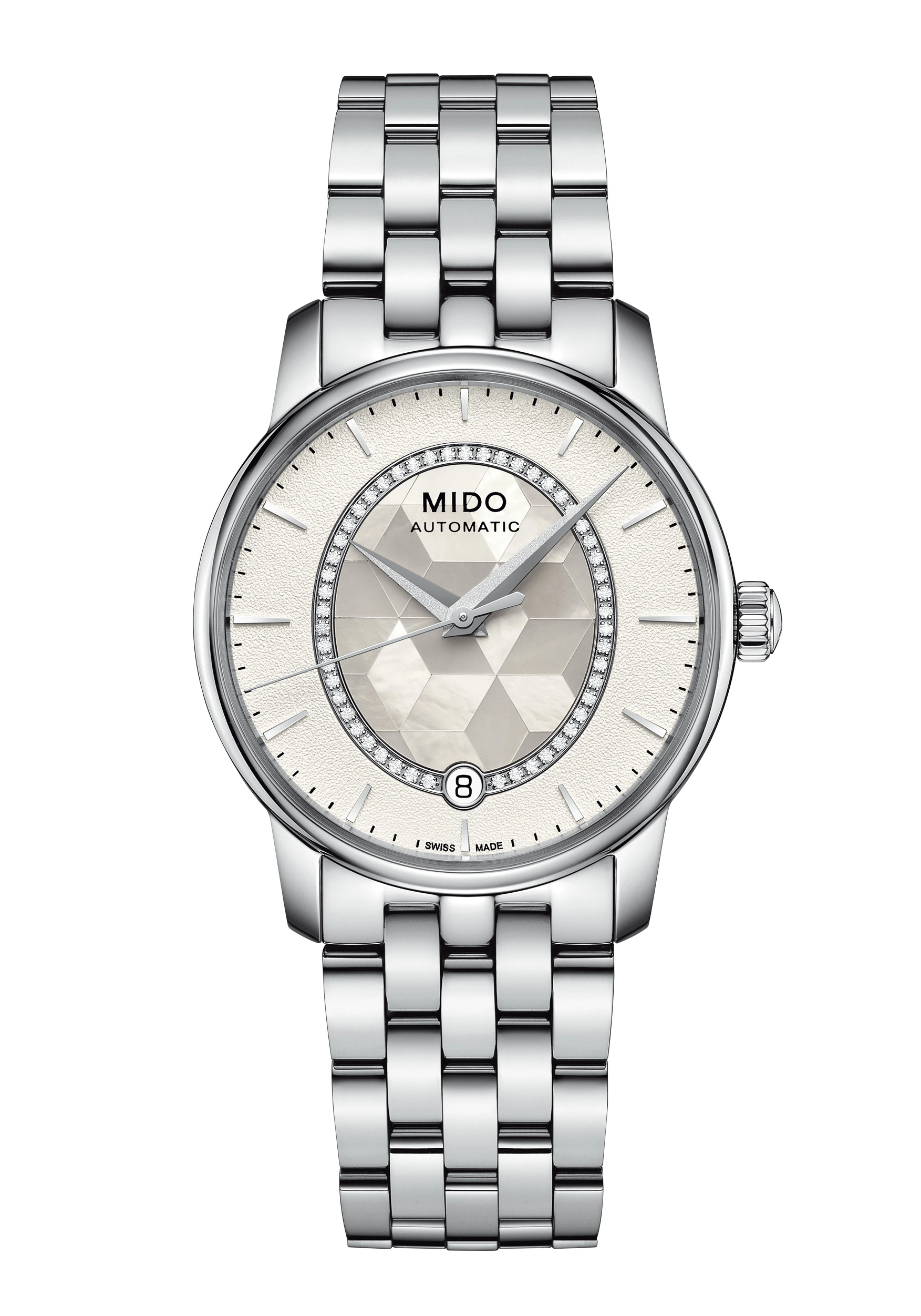 Mido Baroncelli Damen-Automatikuhr Silber