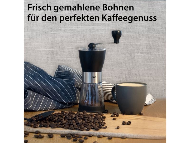 ADE Kaffeemühle Schwarz Mechanische Kaffeemühle
