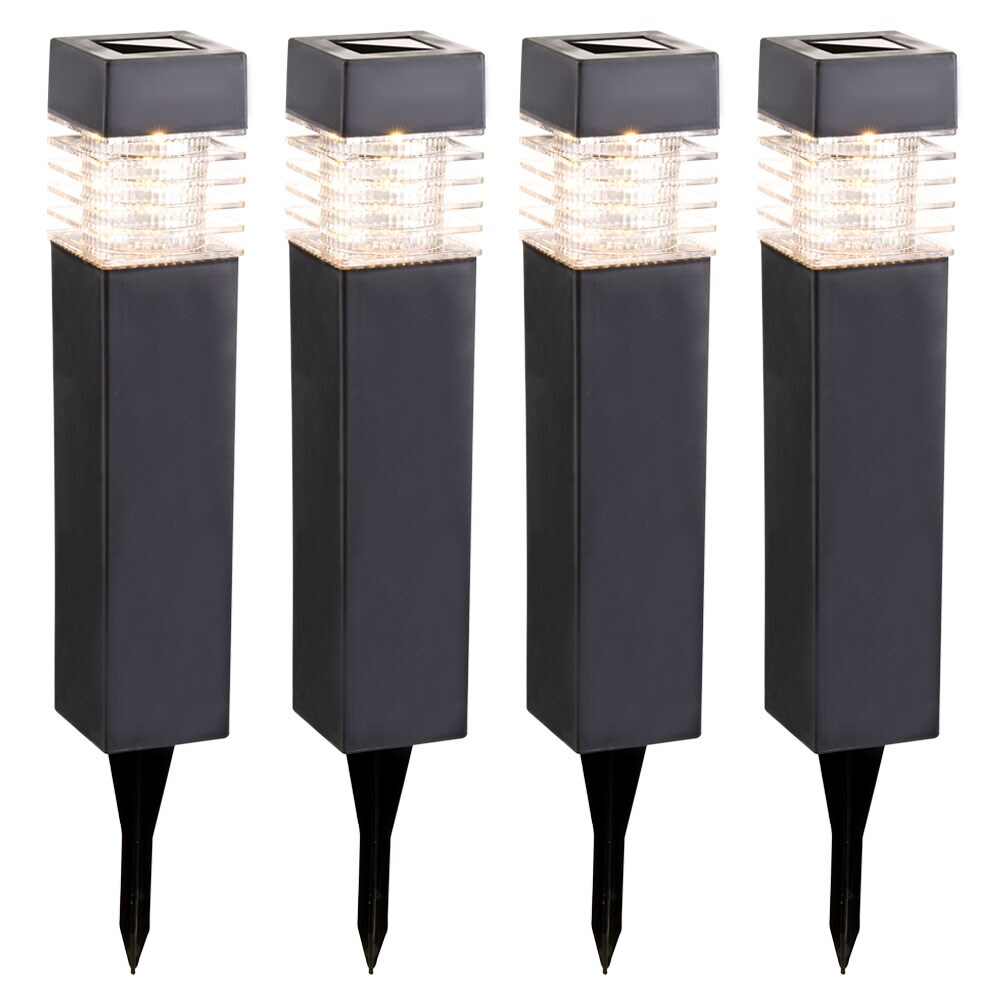 LED Solarlampen, IP44, grau, H 38,5cm, 4er Set