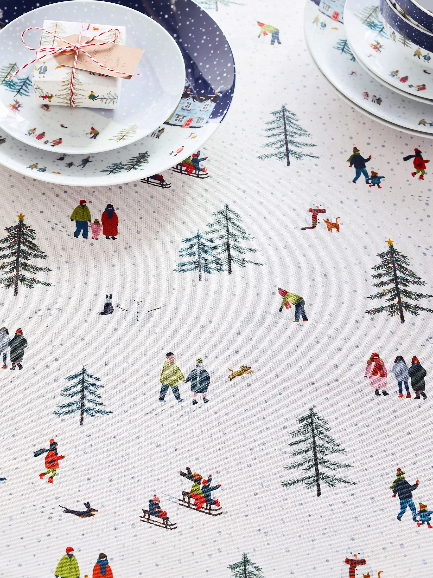 Afneembaar tafelkleed met kerstprint