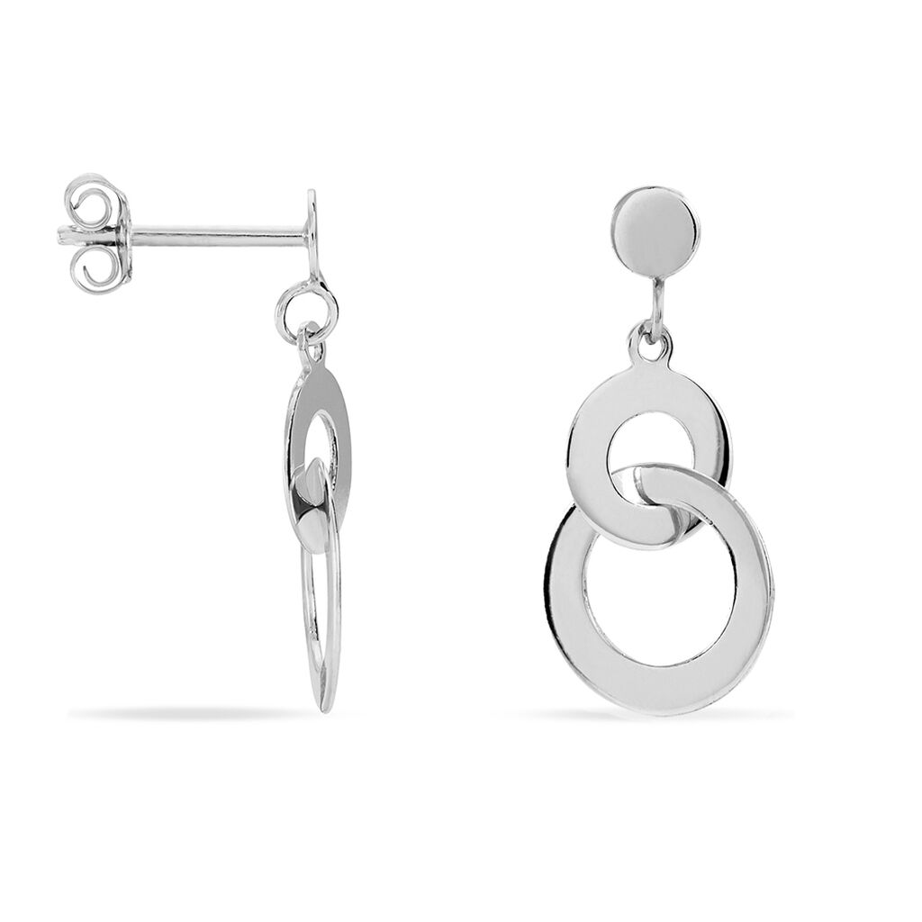 Boucles D'oreilles Pendantes Anjeza Argent Blanc