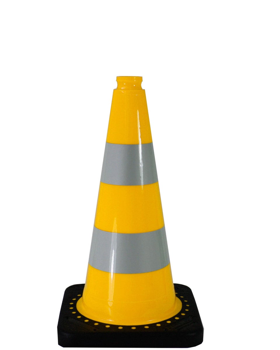 UVV FLEX gele verkeerskegels 50 cm, stabiel, ca. 2,1 kg, felle, aantrekkelijke kleuren / zonder folie
