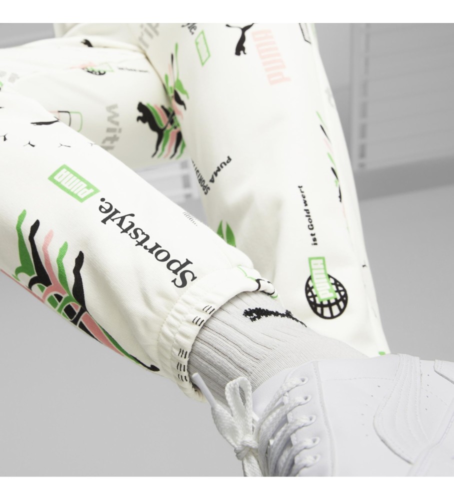 Calça Puma Classic Estampada Branca