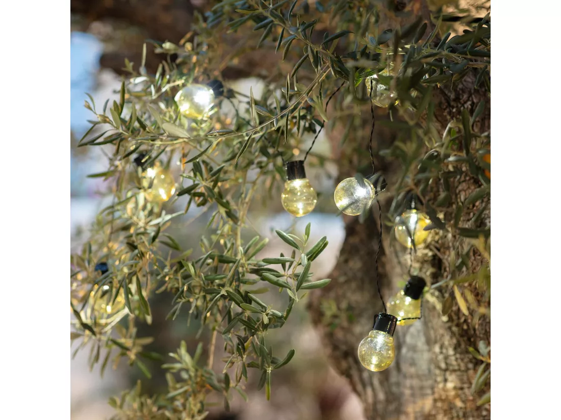 Guirlande d’Ampoules LED Solaire Nikola 2m 6000K Blanc froid