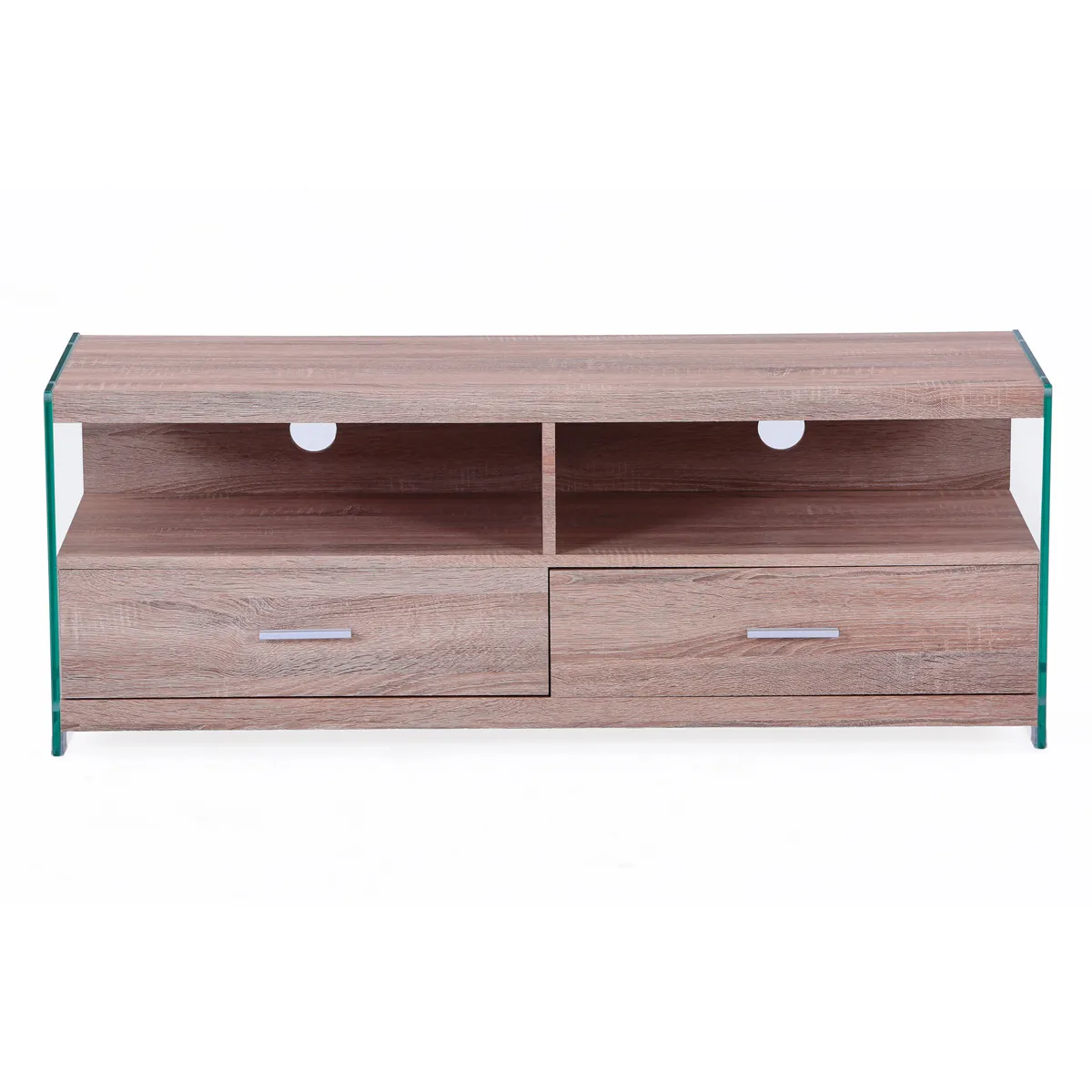 Pegane Meuble TV avec tiroirs - Chêne