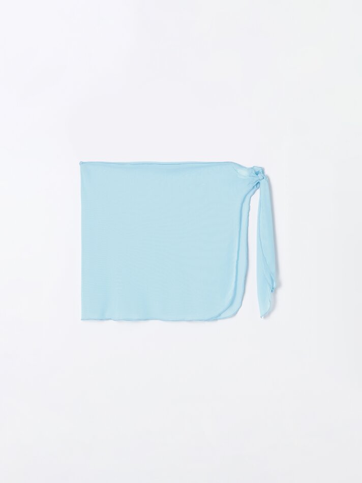 Pareô com amarração lateral - Azul