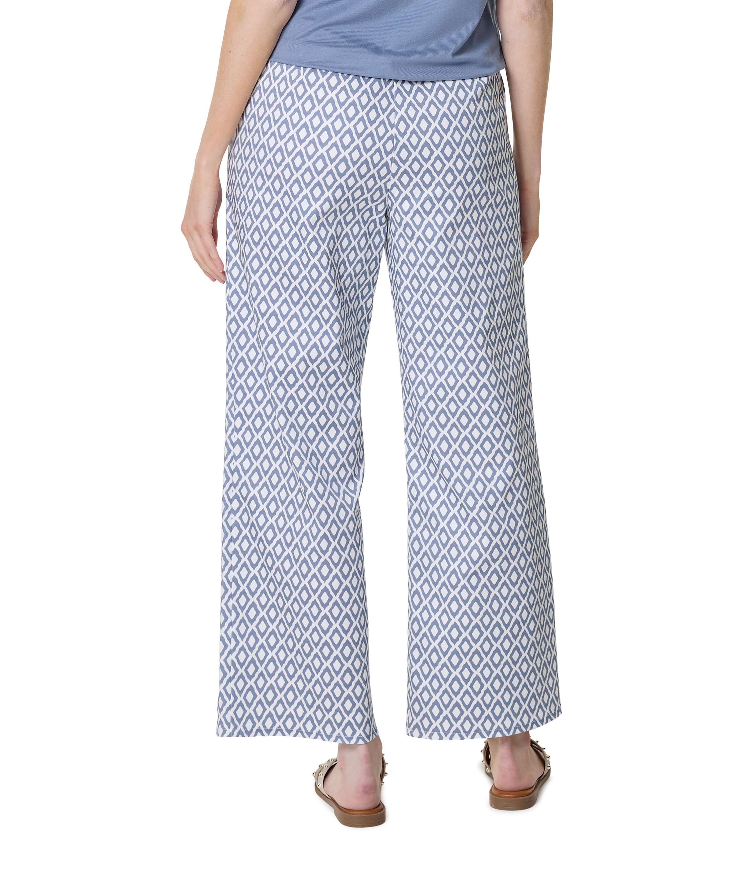 Frank Walder Wide leg dames broek blauw
