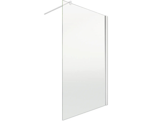 Walk-in SCHULTE ExpressPlus Alexa Style 2.0 90 cm profiel wit glasdecor vloerbeslaand vuilafstotend glascoating omkeerbaar