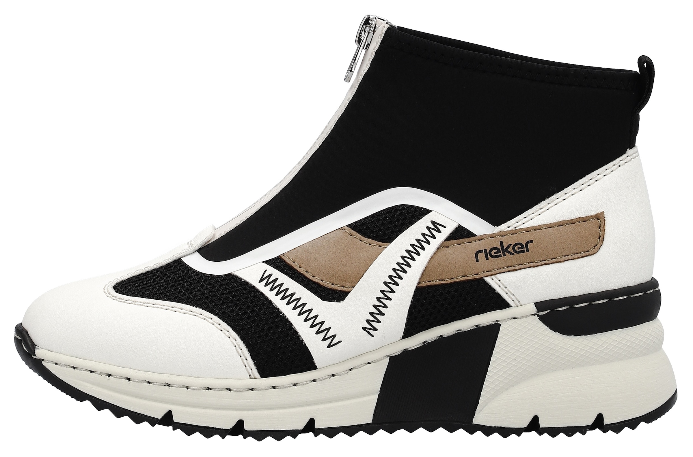 Rieker Schlupfboots  , Keilabsatz, Sneaker, High Top-Sneaker mit modischen Ziernähten