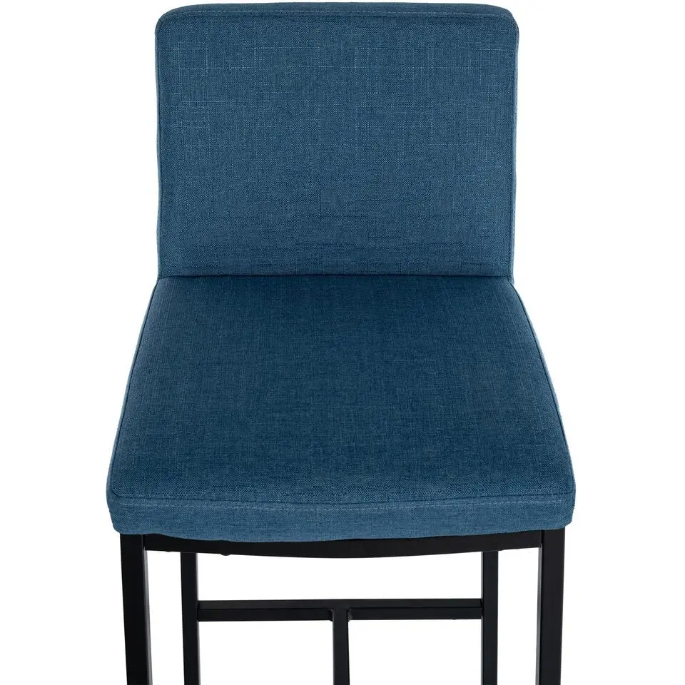 CLP Barkruk Freeport zwart Frame - Stof - blauw