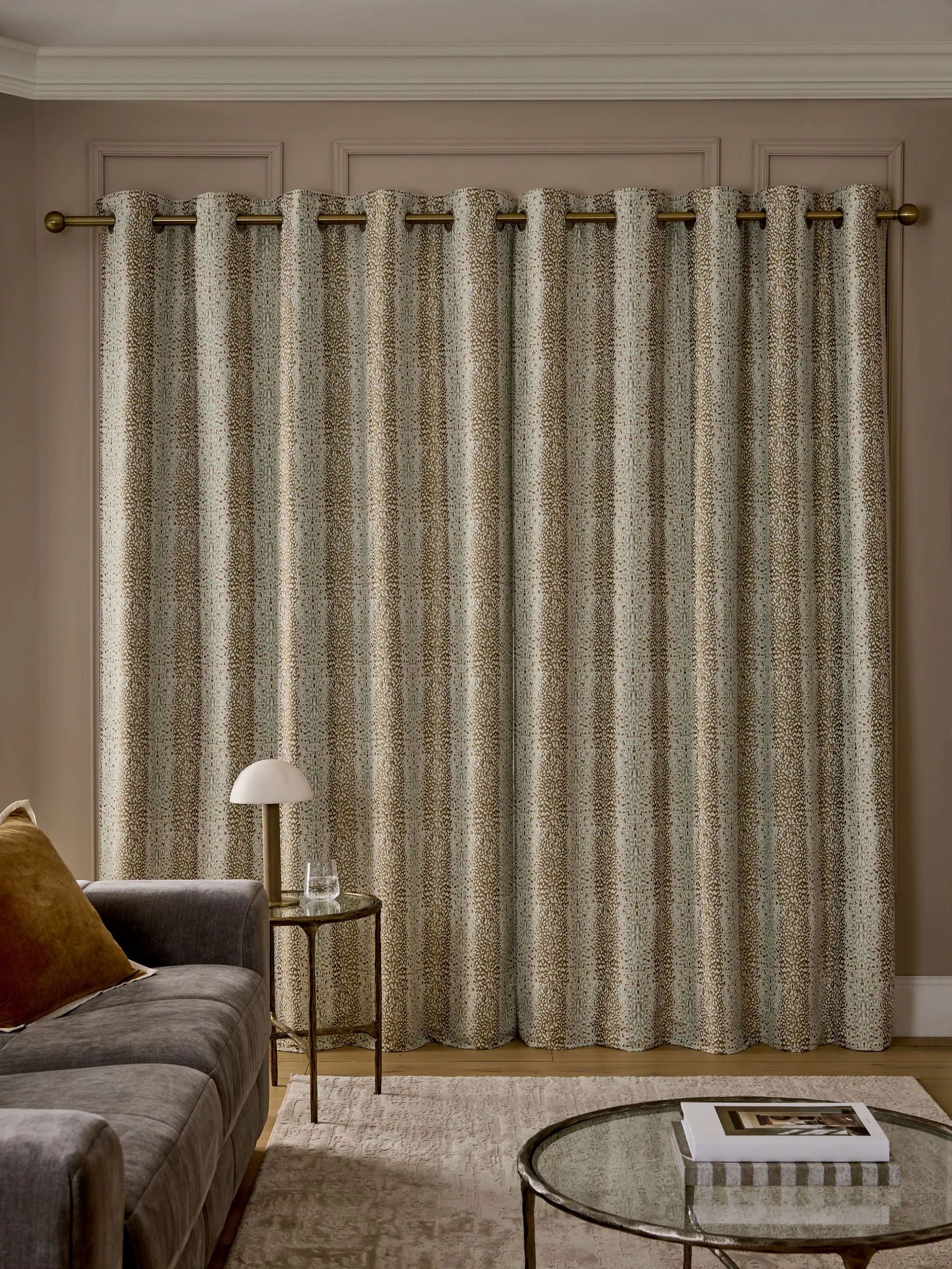 Jacquard Eyelet Lined Curtains