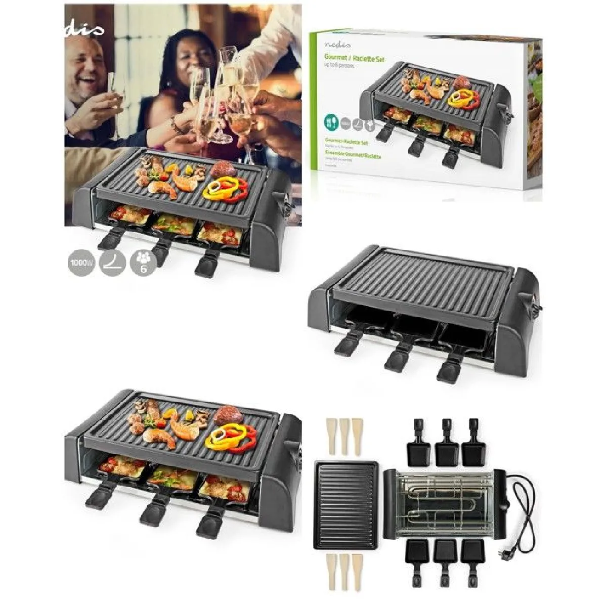 Nedis Raclette Grill 6 personnes