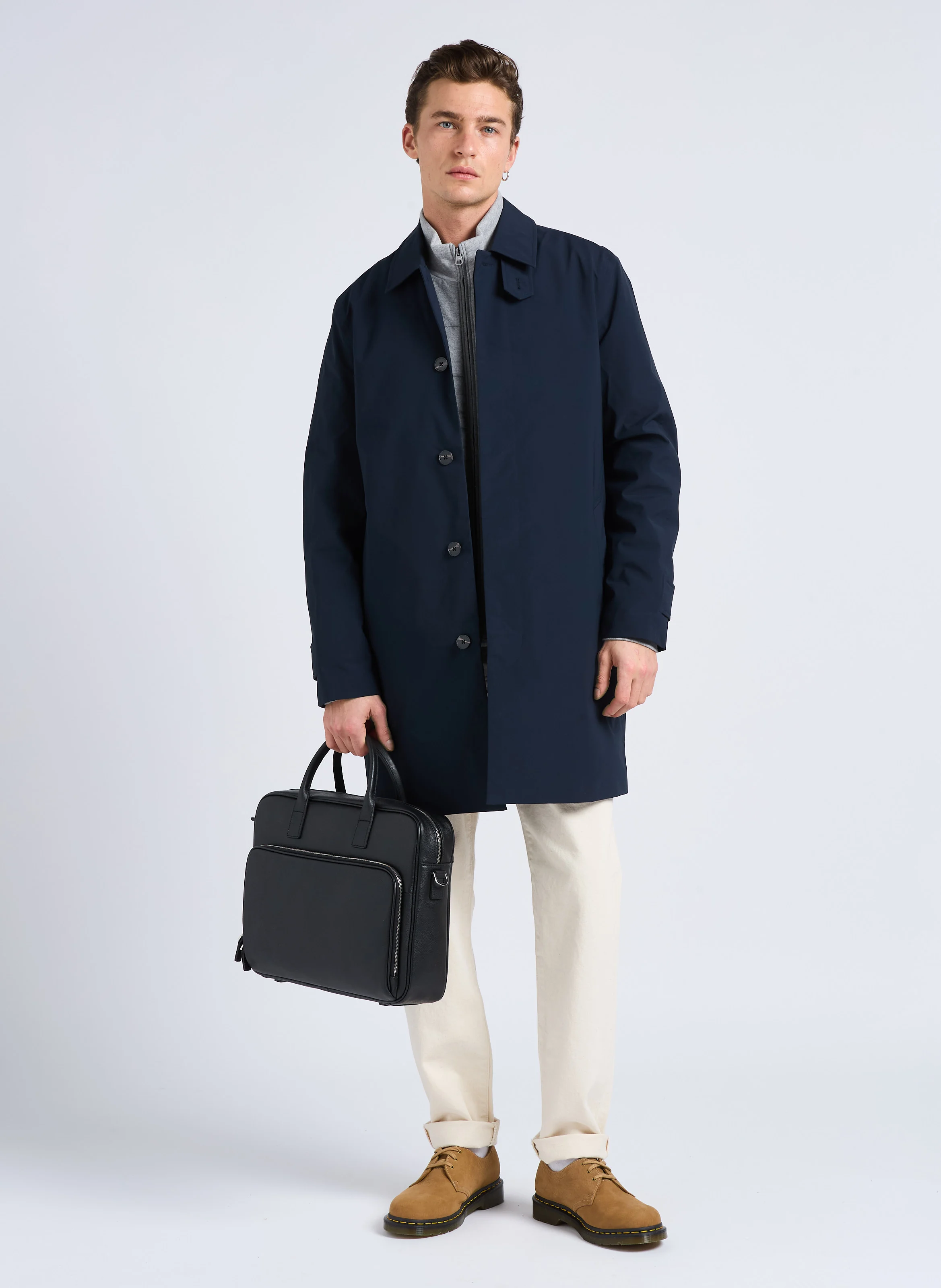 CITY - Sac ordinateur en cuir | Noir