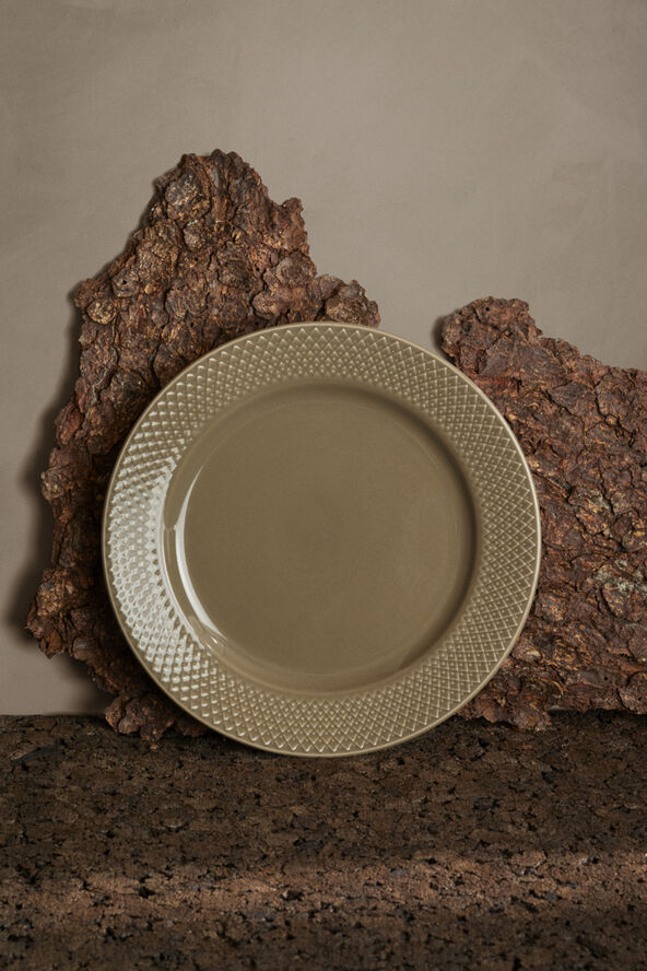 Lyngby Porcelæn Rhombe Earth Frokosttallerken Ø23 cm clay Brun