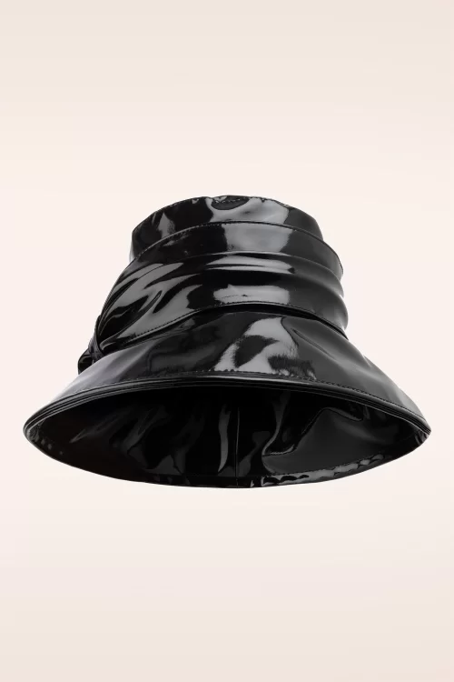 Bronté Bessa Patent Bucket hoed in zwart
