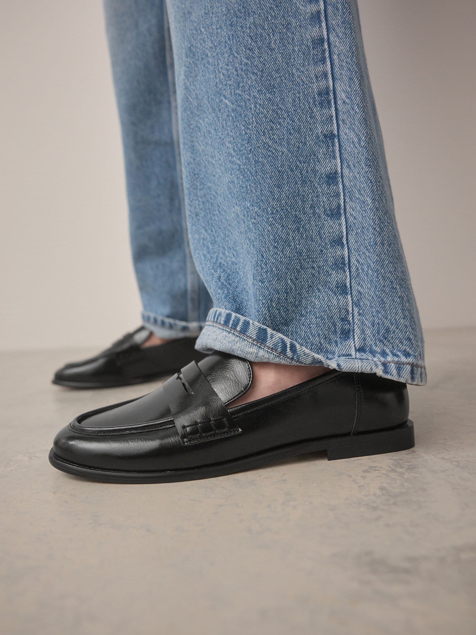Zwart - Forever Comfort® Penny loafers met ronde neus