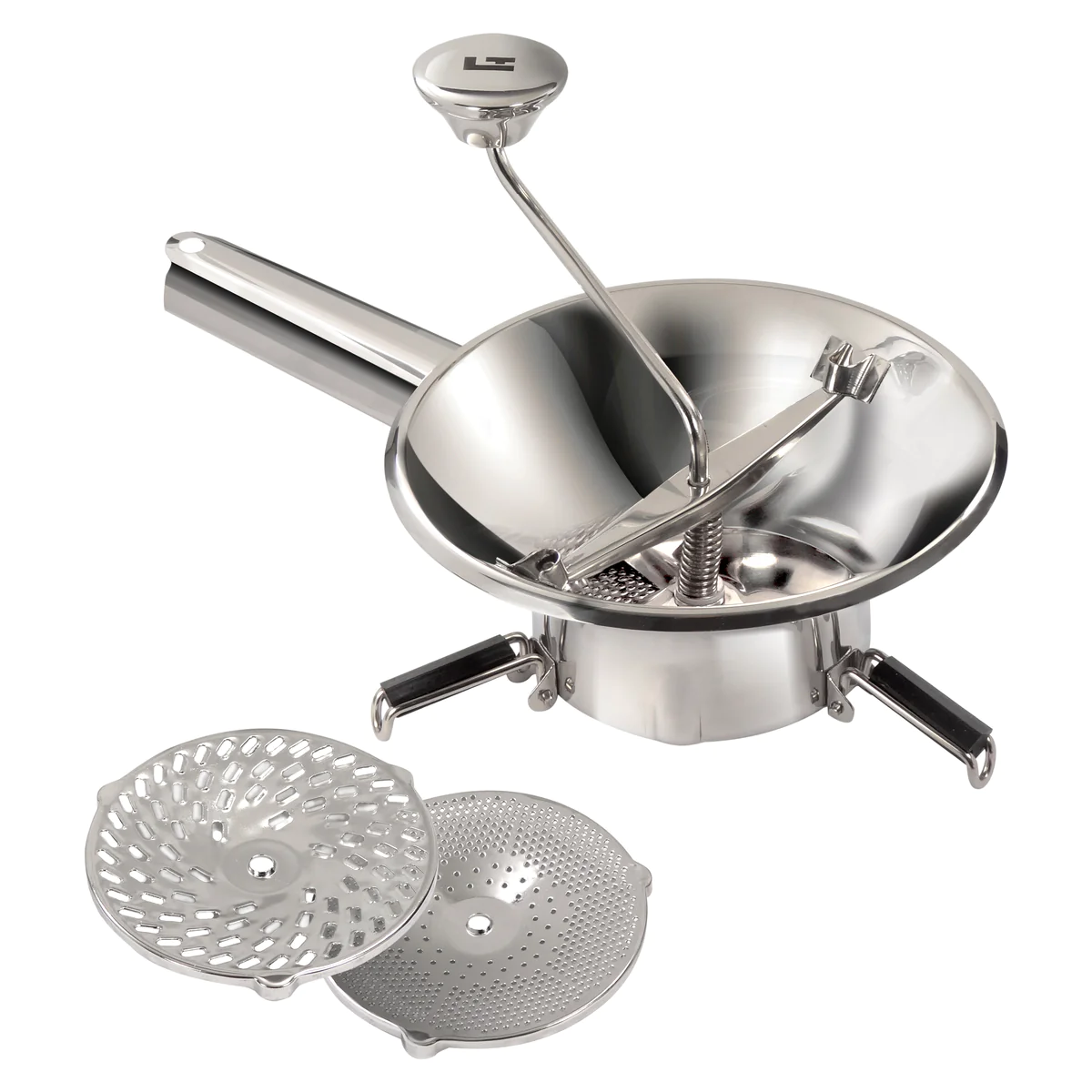 Moulin passe-légumes Ø 22 cm inox - 3 grilles - Pack La Bonne Graine L