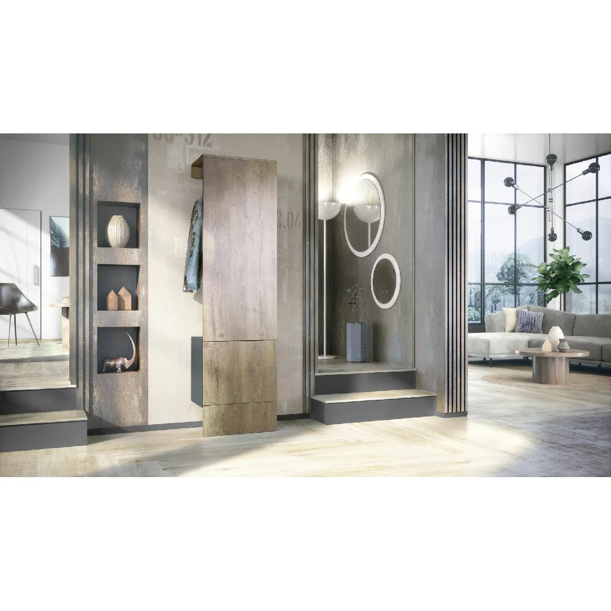 MPC Vestiaire Chêne Ribbeck 52x193x35