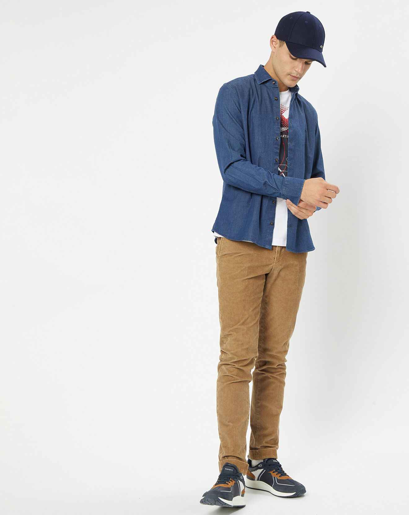 Hackett London Chemise Slim Fit en Denim bleu foncé