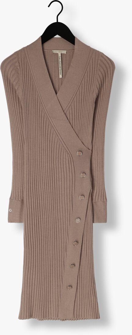 GUESS taupe guess midi jurk ls cecile bodycon swtr