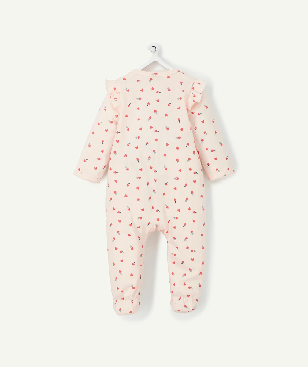 DORS BIEN BÉBÉ EN COTON BIO ROSE IMPRIMÉ COEURS