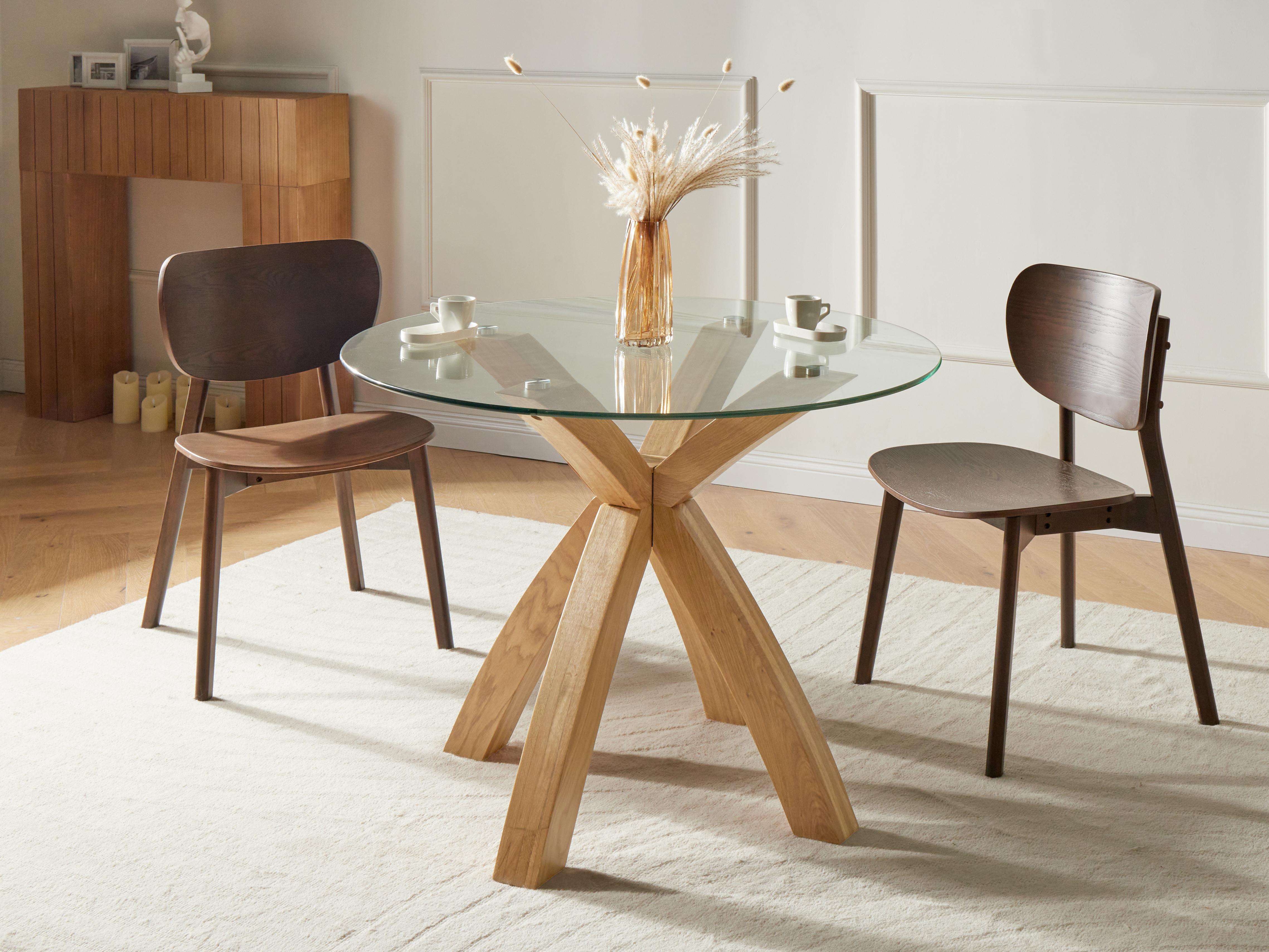 Eettafel YAPP Lichtbruin 100 cm Veiligheidsglas 100 cm