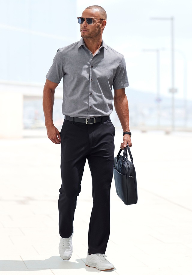 H.I.S Kurzarmhemd »Regular-fit«, elastisches Jaquard-Kurzarmhemd