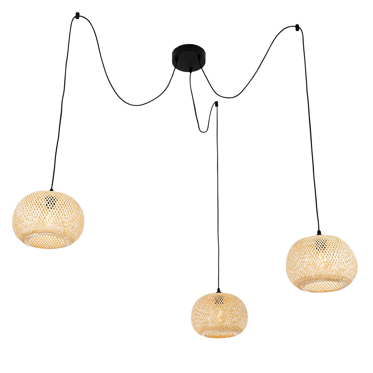 Oosterse buiten hanglamp bamboe 3-lichts IP44 - Rafael