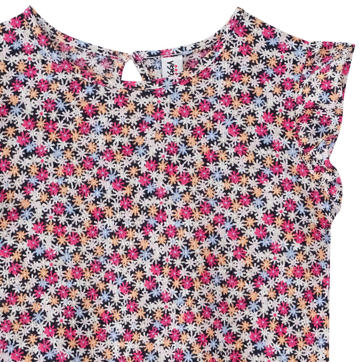 Yigga Mädchen Bluse in Crepp-Optik pink