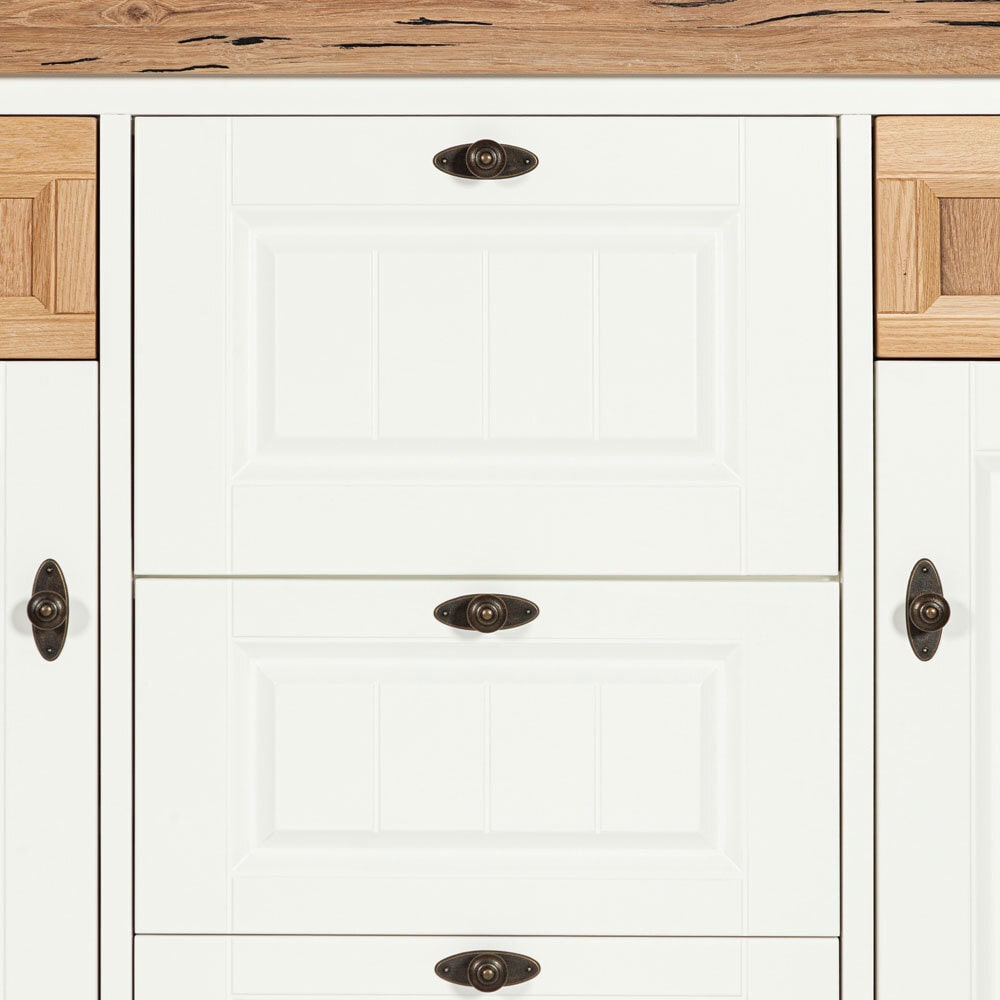 TRAUMWERKSTATT Sideboard TIVOLI 150 x 92 cm weiß matt / smoked oak