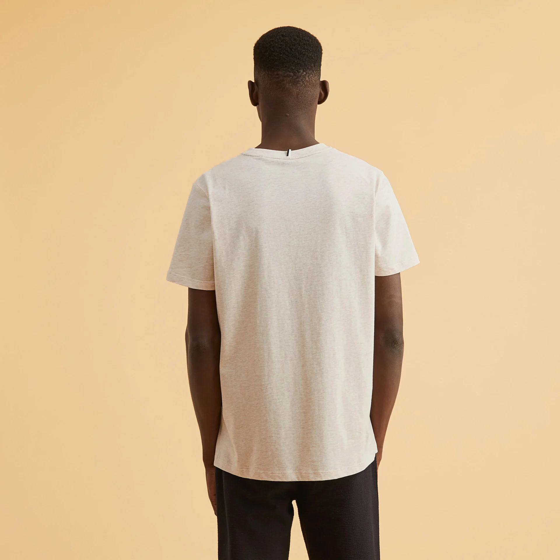T-shirt col rond beige vélo Coton et coton recyclé - modèle Arcy