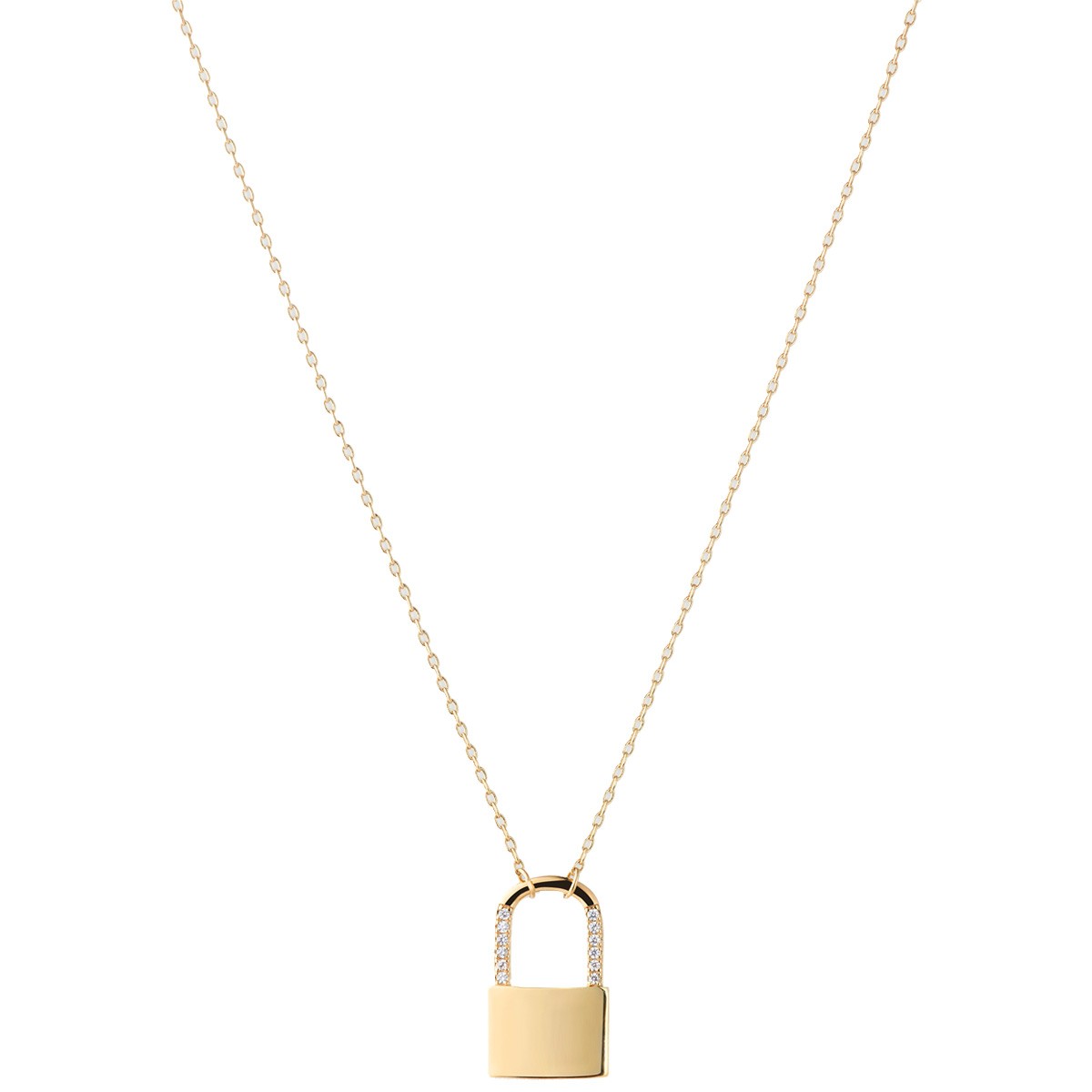 Collier - Lock - Laiton doré or 1 micron