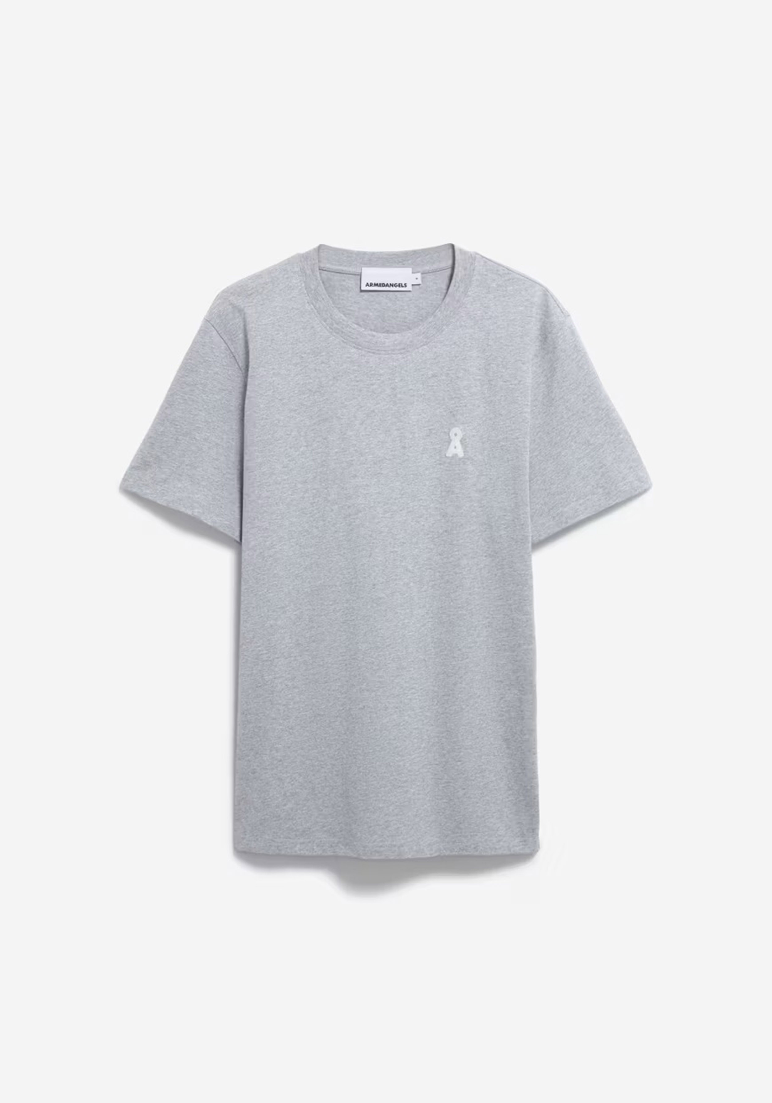 Armedangels T-Shirt Maarkos Iconic Å MLNG Silver Melange
