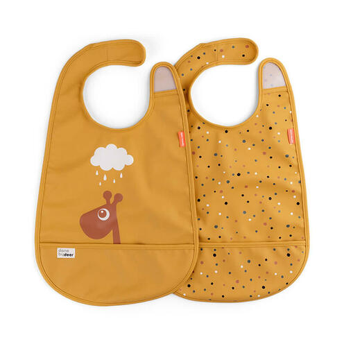 Lot de 2 Bavoirs Velcro RAFFI Moutarde - DONE BY DEER