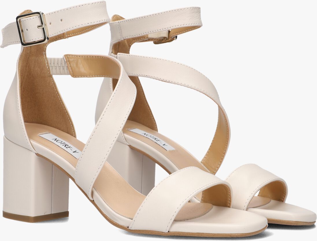 witte notre-v sandalen met hak 16036