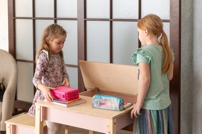Family-scl Smart Oppbevaring Bord med Stol, Rosa