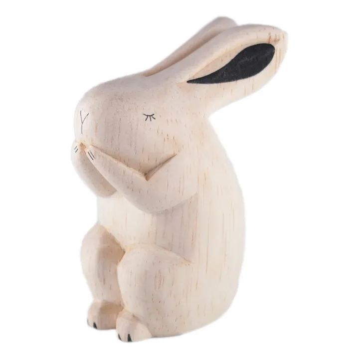 T-Lab Figurine en bois Lapin