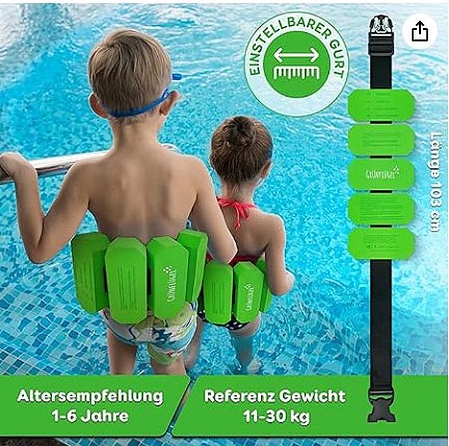 Schwimmgürtel aus BIO-TPE Ab 3 Jahren / 19 bis 60 Kg