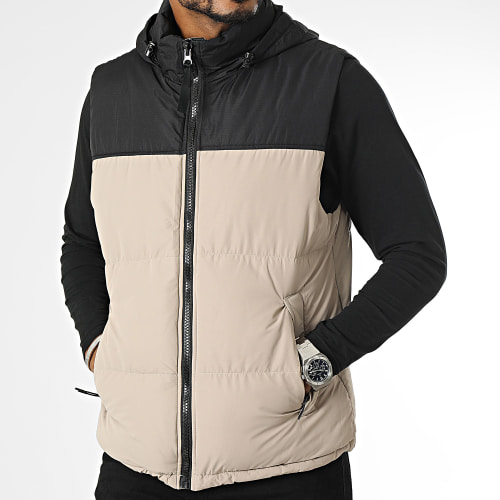 Doudoune Capuche Sans Manches Beige