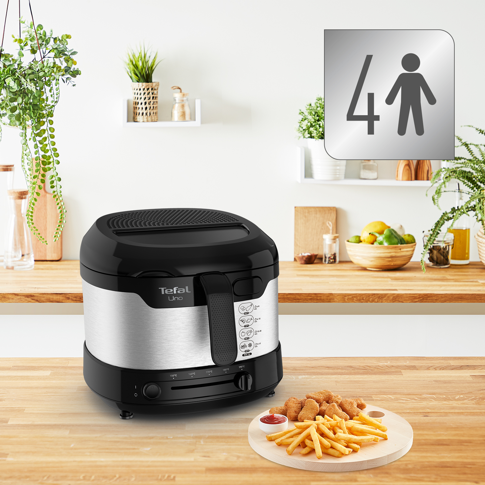 TEFAL Fritteuse UNO M FF215D - schwarz - Edelstahl