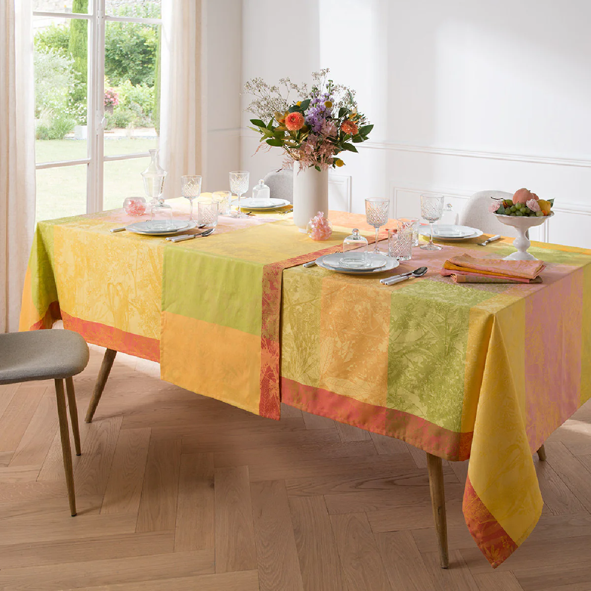 Chemin de table pur coton multicolore 55X180 Garnier Thiebaut