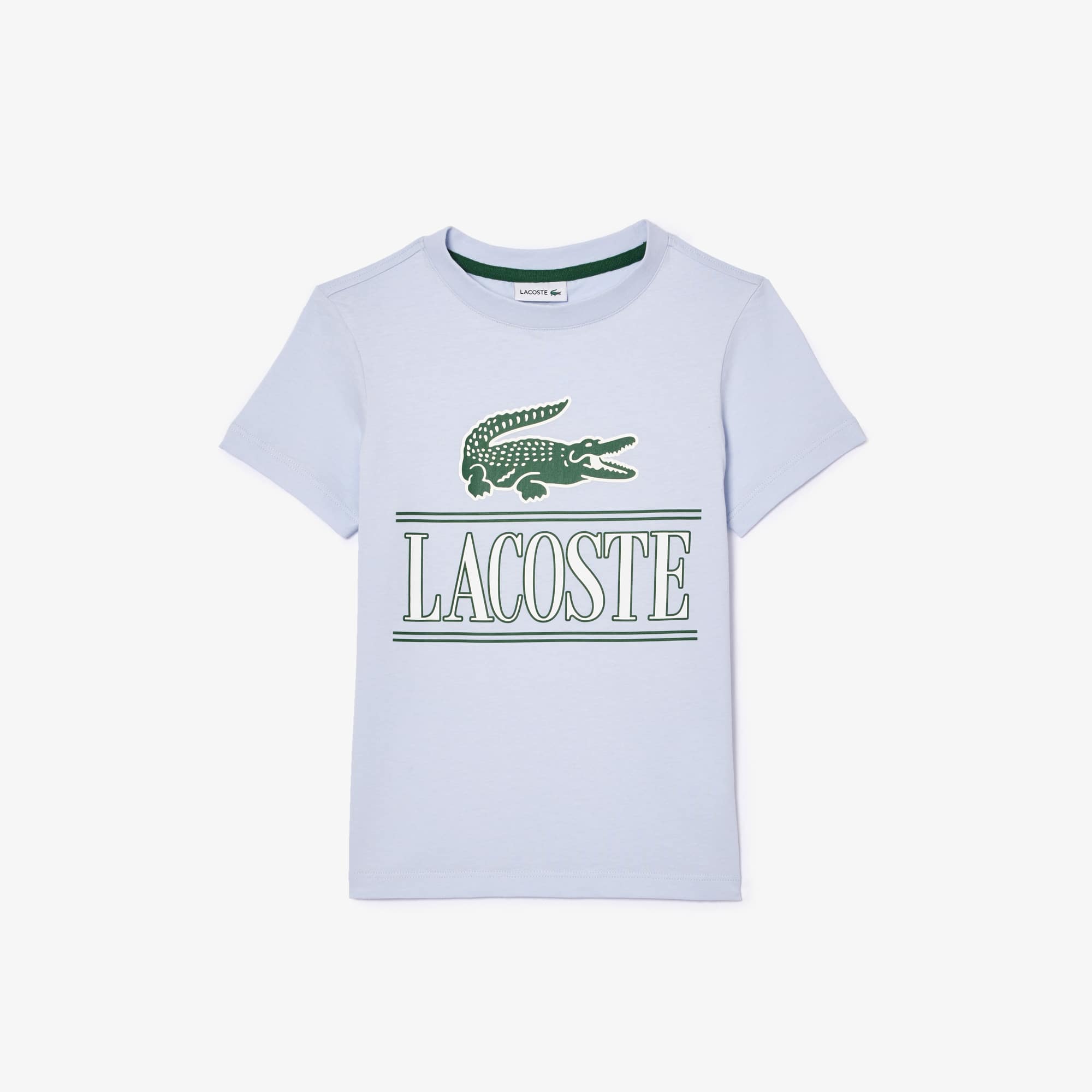 T-shirt avec imprimé siglé en jersey de coton T-Shirts & Chemises - Bleu - Lacoste - Garçon